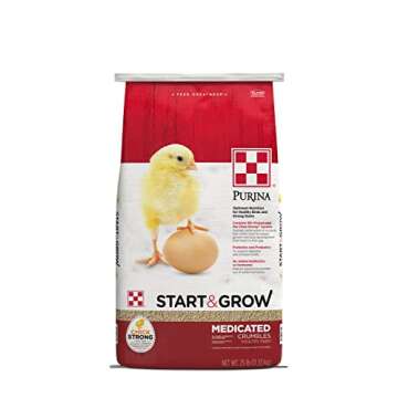 Purina Start & Grow | Nutritionally Complete Medicated Chick Feed Crumbles | 25 Pound (25 lb.) Bag