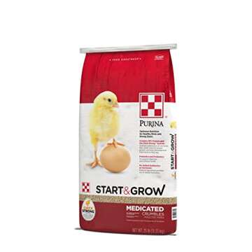 Purina Start & Grow | Nutritionally Complete Medicated Chick Feed Crumbles | 25 Pound (25 lb.) Bag
