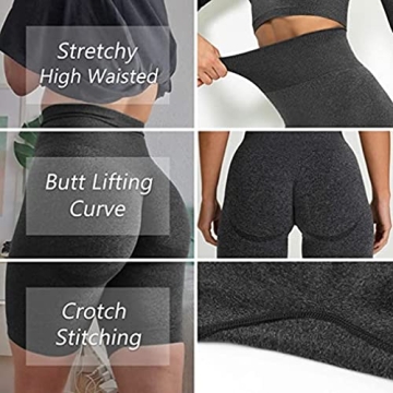 OQQ Women's Butt Lifting High Waist Workout Shorts