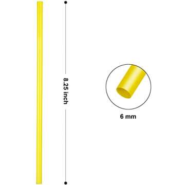 200 Count 100% Compostable Plant-Based PLA Straws-KTOB Biodegradable Colorful Drinking Plasticless Straws-Eco Friendly Plastic Bar Straws