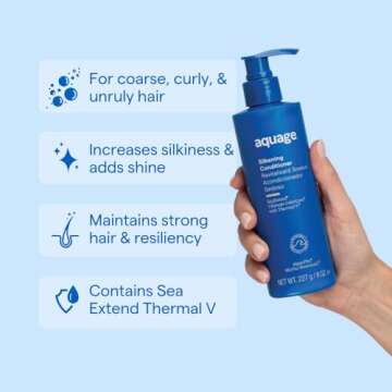 AQUAGE SeaExtend Silkening Conditioner, Improves Manageability and Prepares Hair for Sleek, Smooth S...