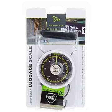 Travelon Portable Stop and Lock Luggage Scale - No Batteries Needed