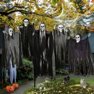 AuroTops Halloween Hanging Grim Reapers 5 Pack Decorations