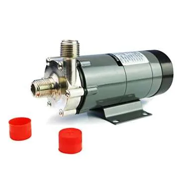 BACOENG 115 Volt Inline Home Brewing System Beer Pump Stainless Steel Wort Pump, 55” Cord WITH Plug, Inlet 1/2” x Outlet 1/2” MPT