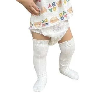 Bestjybt Cotton Knee High Socks for Babies and Toddlers