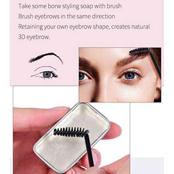 2 Pack Eyebrow Soap Kit, 4D Brows Gel Long Lasting Eyebrow Setting Gel Waterproof Eyebrow Makeup Balm Pomade Cosmetics (0.7 Ounce (Pack of 2))