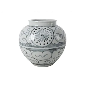 Artissance Lucky Cloud Motif Porcelain Vase 10 in.
