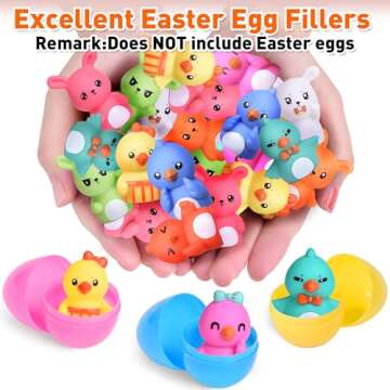 FUN LITTLE TOYS 10 PCS Easter Party Favors for Kids with Bunny Chick Finger Puppets Assorted Easter ...