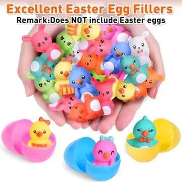 FUN LITTLE TOYS 10 PCS Easter Party Favors for Kids with Bunny Chick Finger Puppets Assorted Easter ...