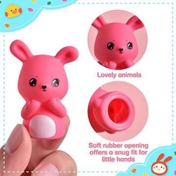FUN LITTLE TOYS 10 PCS Easter Party Favors for Kids with Bunny Chick Finger Puppets Assorted Easter Egg Fillers, Easter Basket Stuffers for Toddlers Kids Gifts