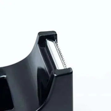 Desktop Tape Dispenser Adhesive Roll Holder (Fits 1" & 3" Core) with Weighted Nonskid Base Black