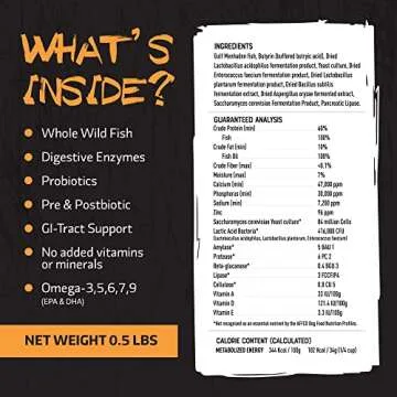 ROGUE PET SCIENCE Origins 5-in-1 Dog Supplement - Powdered Food Topper w/Natural Omega 3 Fish Oil - Supports Healthy Digestion, Skin, and Coat - Helps Reduce Itching & Joint Inflammation (1/2 lb)