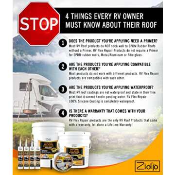 Ziollo RV Flex Repair Tape - Roof Seam Tape to Seal and Waterproof, Bond to EPDM Rubber with Butyl S...