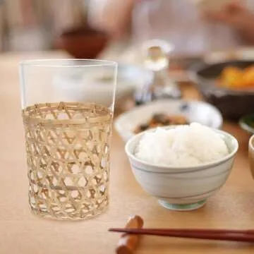 Mokylor 6pcs Wicker Woven Cup Holder, Rattan Drink Glass Cup Holder Reusable Coffee Cup Sleeve, Rustic Straw Woven Vase Cover Sleeve Table Centerpiece Decor for Home Garden Decor