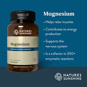 Nature's Sunshine Magnesium Tablets for Energy & Nerve Support