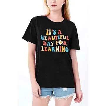 MAIHUN Women Teacher Life Shirt Comfortable Funny Tee