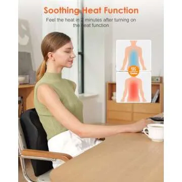 Muzcody Back Massager with Heat, Shiatsu Neck & Back Massager Pillow for Pain Relief, 3D Kneading Massage Cushion for Back, Neck, Shoulder, Leg Relaxation, Ideal for Mom Dad Women Men.