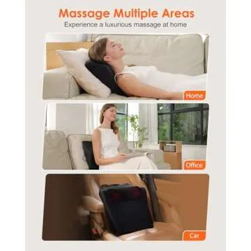 Muzcody Back Massager with Heat, Shiatsu Neck & Back Massager Pillow for Pain Relief, 3D Kneading Massage Cushion for Back, Neck, Shoulder, Leg Relaxation, Ideal for Mom Dad Women Men.