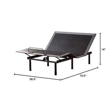 Lucid L150 Adjustable Base – Bed Frame with Head and Foot Incline – Wireless Remote Control – Premium Quiet Motor, Queen size