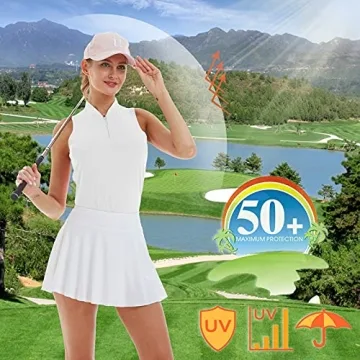 LastFor1 Women's Golf Polo with Zip-Up & UV Protection