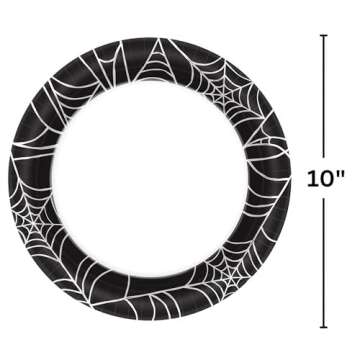 Amscan Spider Web Round Paper Plates - 10" (Pack of 40) - Stylish, Durable Value Pack, Perfect for Halloween and Themed Celebrations