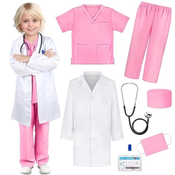GIFTINBOX Doctor Costume for Kids – Real Stethoscope & Doctor Lab Coat