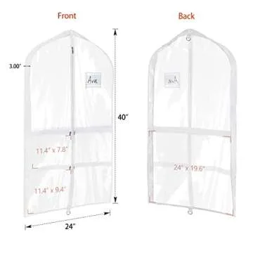Univivi Clear PVC Dance Costume Bags (3 Pack) - Perfect for Dance Competitions with Multiple Pockets