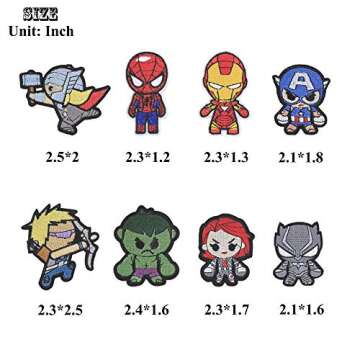 20 Pieces Superhero Patch for Clothes,Assorted Styles Super Hero Embroidered Iron on Patches DIY Sew Applique Repair Patch to All Fabric (20 PCS, Superhero Series)