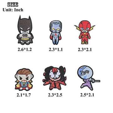 20 Pieces Superhero Patch for Clothes,Assorted Styles Super Hero Embroidered Iron on Patches DIY Sew Applique Repair Patch to All Fabric (20 PCS, Superhero Series)