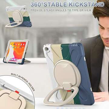 BATYUE iPad Case with Built-in Screen Protector and Strap