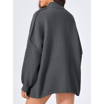 Oversized Women's Cardigan with Lantern Sleeves
