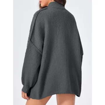 Oversized Women's Cardigan with Lantern Sleeves