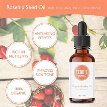 Teddie Organics Rosehip Oil - Pure Moisturizer for All Skin Types