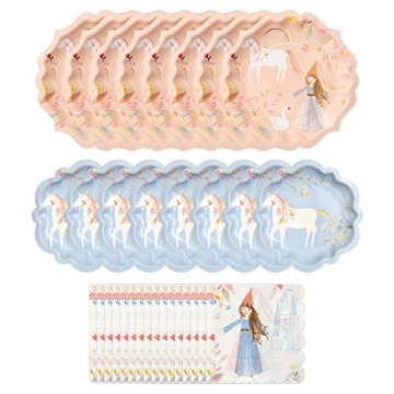 Enchanting Princess Party Bundle by Meri Meri | Gold Foil Plates and Napkins for Stylish Celebration...