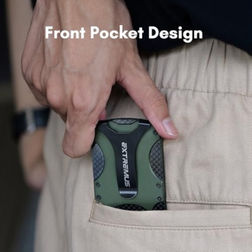 Extremus Mens Wallet, Slim Tactical Wallet with Money Clip and Credit Card Holder, Minimalist Front Pocket Wallet for Men, Rfid Blocking Wallet, Green