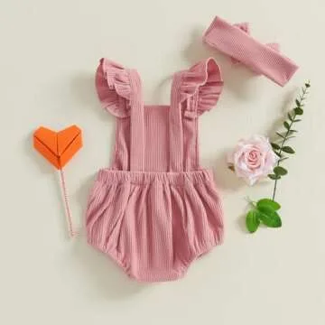 YINGISFITM My First Valentines Day Baby Girl Outfit Newborn Love Heart Bubble Romper Infant Jumpsuit Cute Baby Girl Clothes (Pink-Love, 3-6 Months)