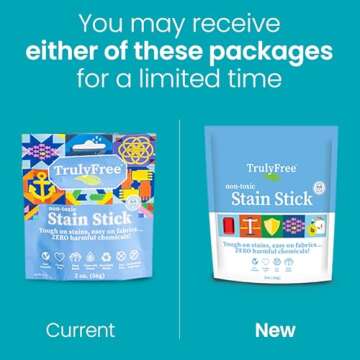 Truly Free Natural Stain Stick - Laundry Spot Remover for Clothes - Stain Remover for Food, Blood, P...