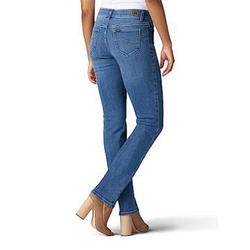 Lee Women's Ultra Lux Comfort with Flex Motion Straight Leg Jean Juniper 16 Long