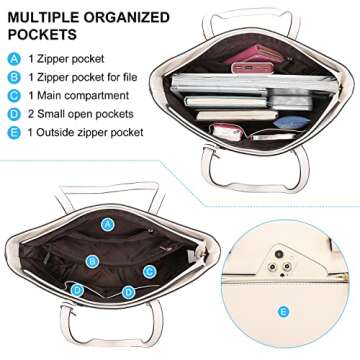 LOVEVOOK Purses for Women Large Tote Bag for Work Faux Leather Handbags Shoulder Bag with Zipper Pocket