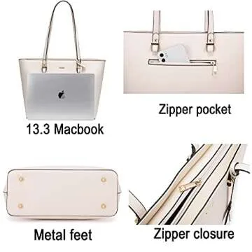 LOVEVOOK Purses for Women Large Tote Bag for Work Faux Leather Handbags Shoulder Bag with Zipper Pocket