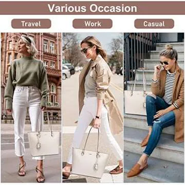 LOVEVOOK Purses for Women Large Tote Bag for Work Faux Leather Handbags Shoulder Bag with Zipper Pocket