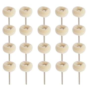PHYHOO Polishing Wheel Set Mounted Cotton Soft Fine 3/32 Shank Buff Wheels Shank Rotary Tools Access...