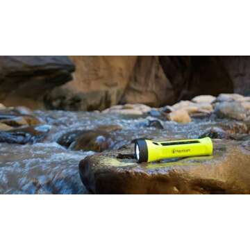 HYBRIDLIGHT Journey 300 Solar LED Waterproof Flashlight with USB Phone Charger, Yellow
