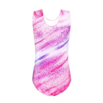 Domusgo Girls Gymnastics Leotards Set One Piece Sleeveless Tumbling Outfits with Matching Shorts Siz...