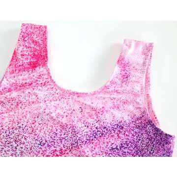Domusgo Girls Gymnastics Leotards Set One Piece Sleeveless Tumbling Outfits with Matching Shorts Size 5-12 Years Old