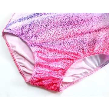 Domusgo Girls Gymnastics Leotards Set One Piece Sleeveless Tumbling Outfits with Matching Shorts Size 5-12 Years Old