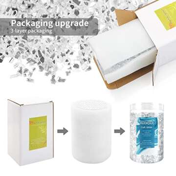 2.2 Pounds Double Mirror Crushed Glass Craft Glitter for Resin Art, Decorations, and More