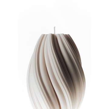 LAWA Swirl Candle - Large Beautiful Handmade Pillar Scented Soy Wax Twirl Candle Elegant Bubble Aest...