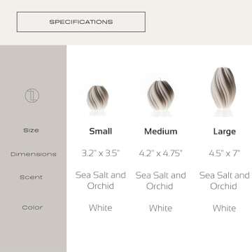 LAWA Swirl Candle - Large Beautiful Handmade Pillar Scented Soy Wax Twirl Candle Elegant Bubble Aesthetic Candle Housewarming Gift Home Room Shelf Decor Idea Spiral Candle White (Large)