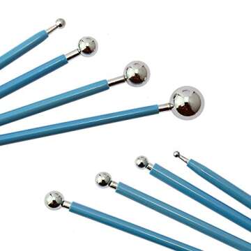 BIGTEDDY - 13pcs Polymer Modeling Clay Sculpting Tools, Dotting Pen, Silicone Tips, Ball Stylus, Pottery Ceramic Clay Indentation Tools Set Also for Cake Fondant Decoration and Nail Art